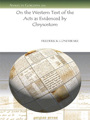 cover image of On the Western Text of the Acts as Evidenced by Chrysostom